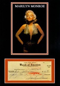 Marilyn Monroe signierter Scheck