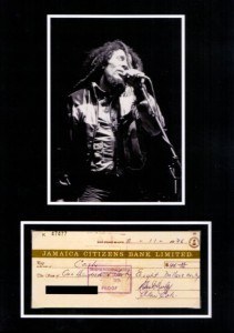 Bob Marley signierter Scheck