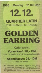 Golden Earring Ticket