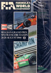 Offizielles Formel 1 Programm von August 1988