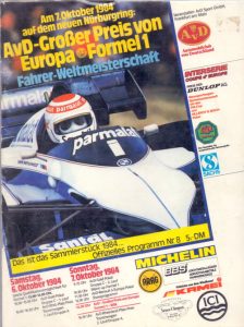 Offizielles Formel 1 Programm von Oktober 1984