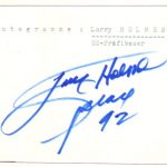 Larry Holmes signierter Zettel