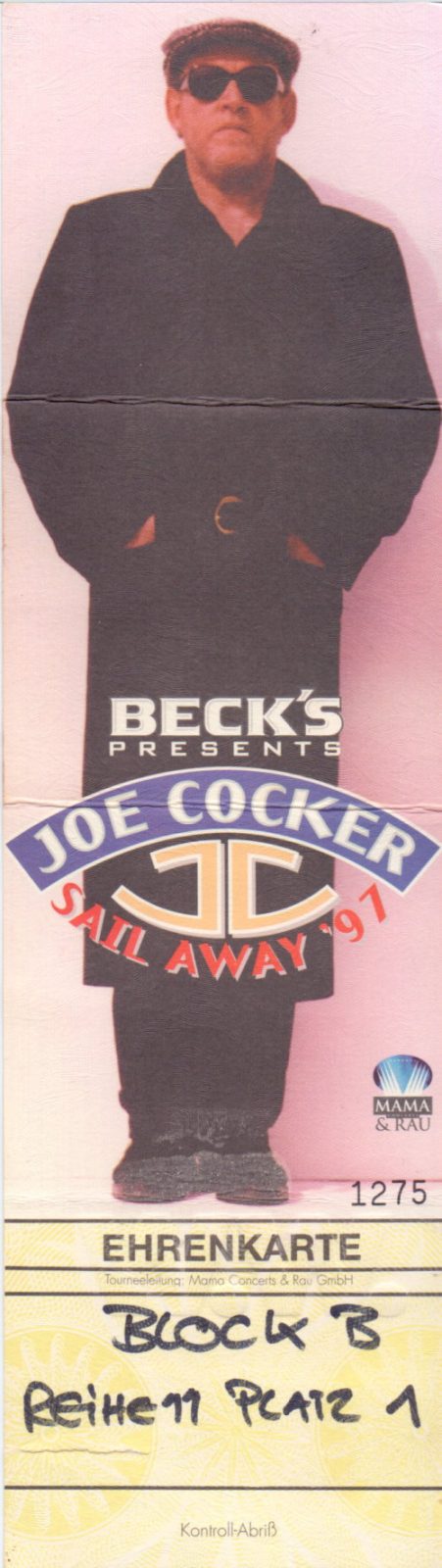 Joe Cocker Autogramm & Tourbook & Tourticket