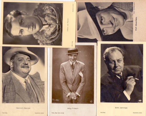 5 original ROSS-Karten von männlichen Filmstars