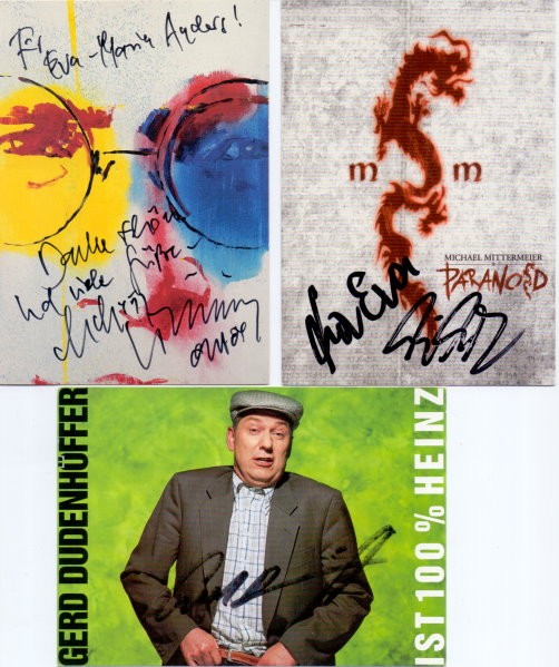 Autogramme von 6 deutschen Comedians