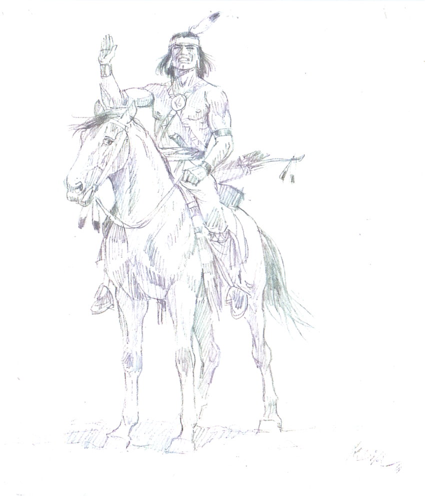 TECUMSEH - 6 von KLAUS DILL gezeichnete Comic-Vorlagen