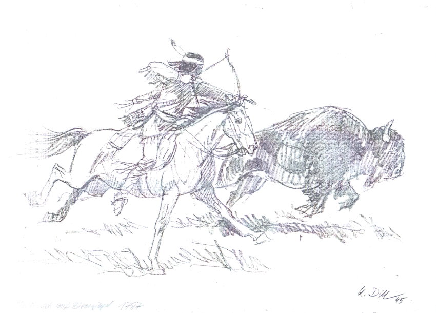 TECUMSEH - 6 von KLAUS DILL gezeichnete Comic-Vorlagen