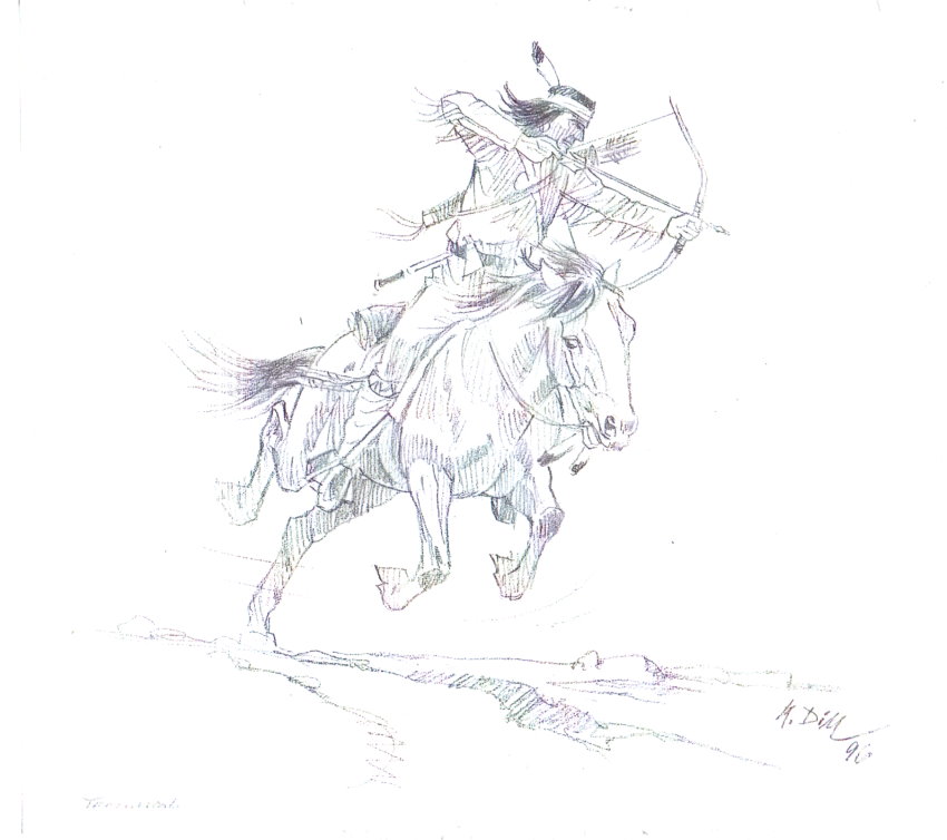 TECUMSEH - 6 von KLAUS DILL gezeichnete Comic-Vorlagen